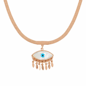 Rose Gold Evil Eye Necklace