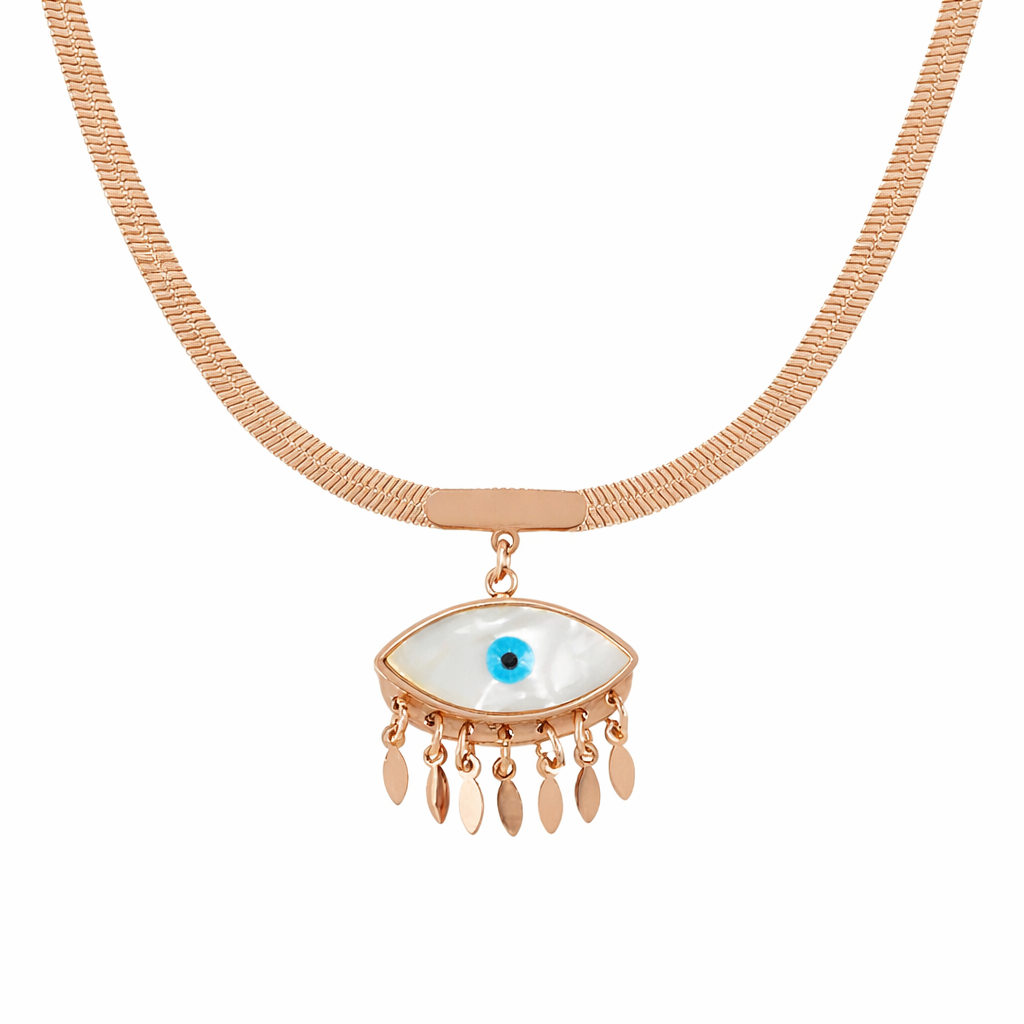 Rose Gold Evil Eye Necklace Rose Gold Evil Eye Necklace