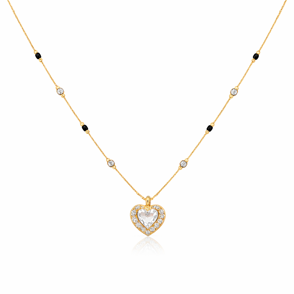 Heart Pendant Mangalsutra Necklace Heart Pendant Mangalsutra Necklace