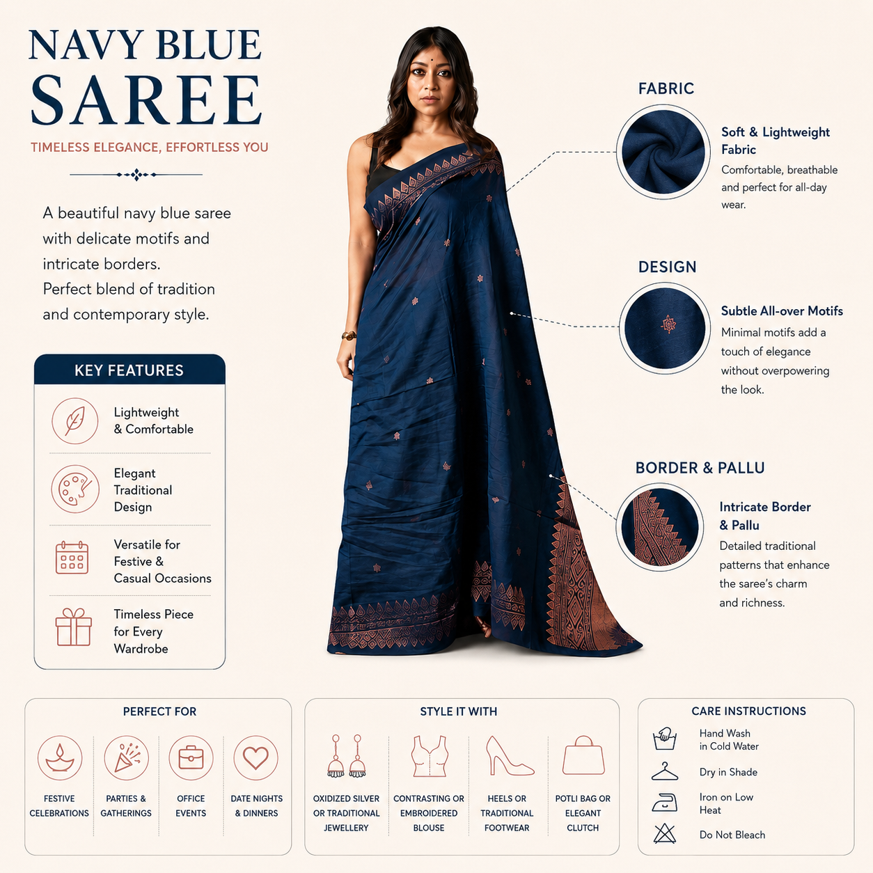 Blue Soft Lichi Silk Saree Blue Soft Lichi Silk Saree