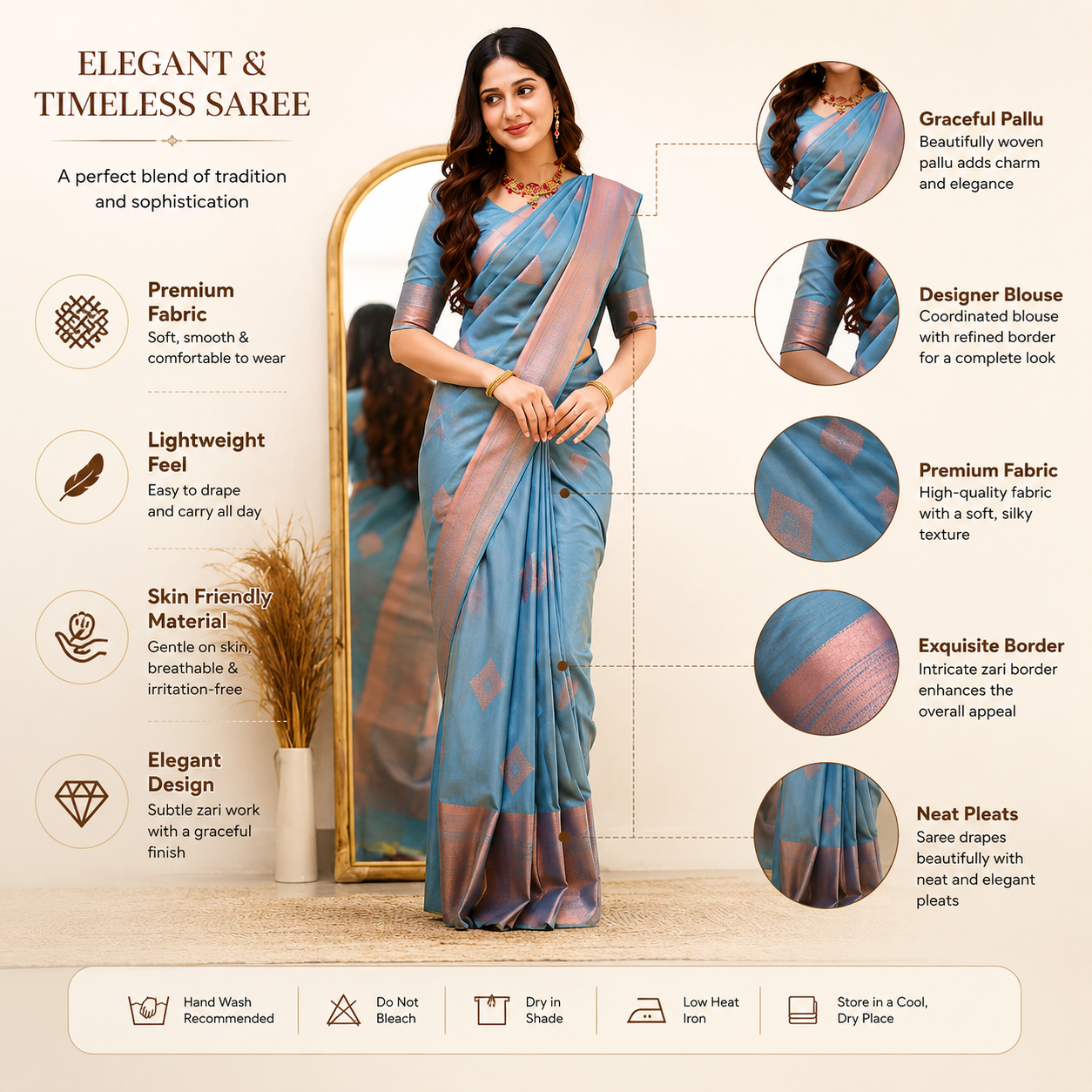 Navy Blue Soft Silk Saree Navy Blue Soft Silk Saree