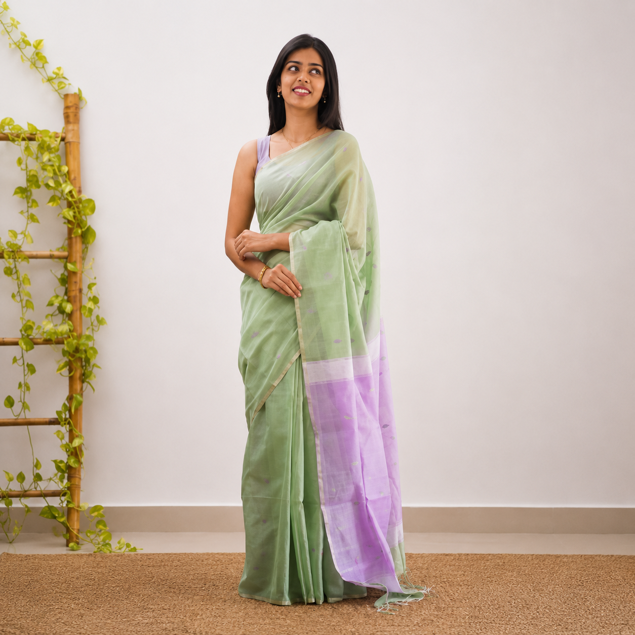 ChatGPT Image May 14, 2026, 03_28_03 AM Light Green Woven Soft Organza Saree