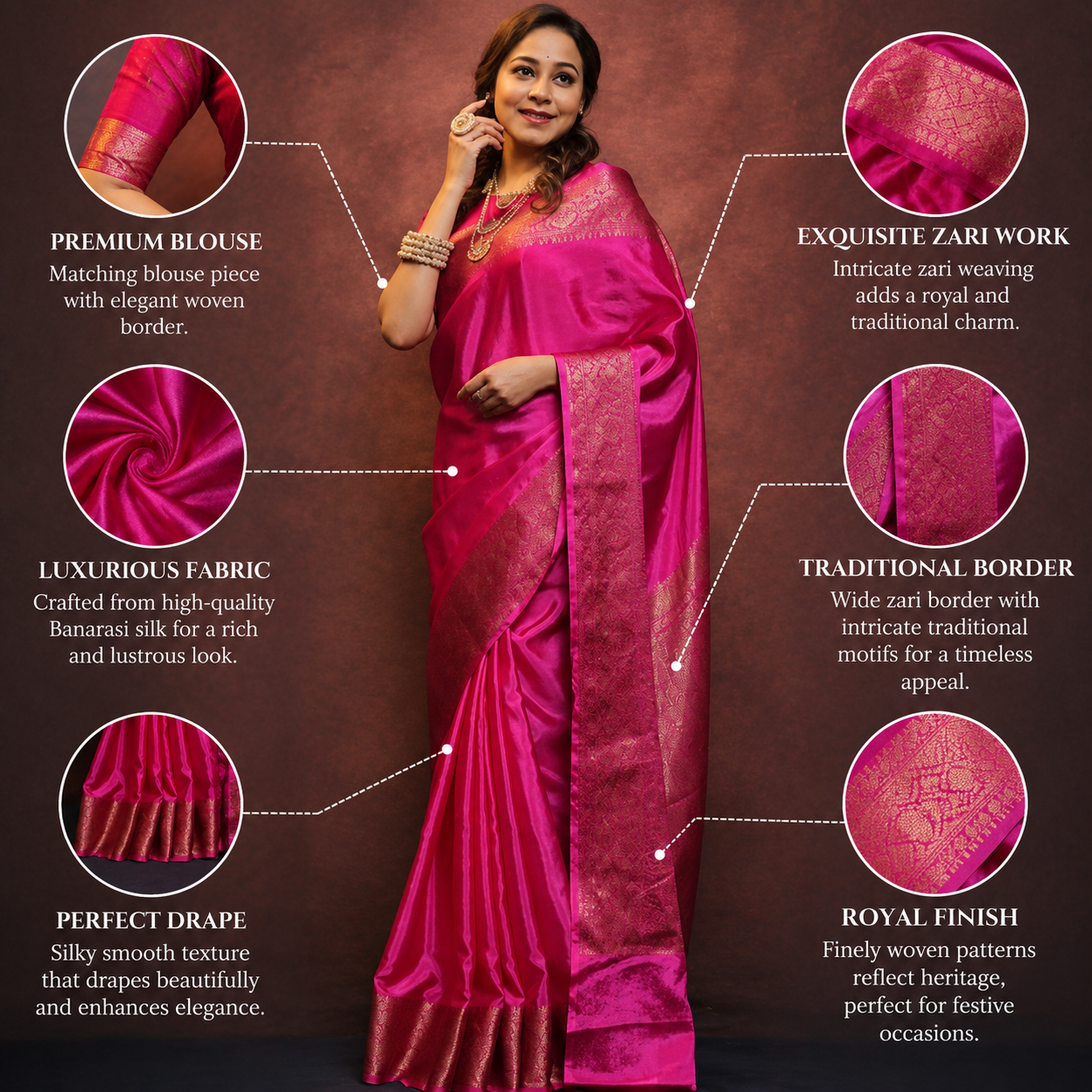 Pink Soft Lichi Silk Saree Pink Soft Lichi Silk Saree