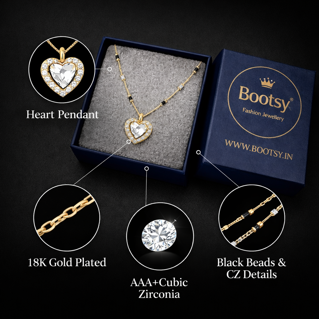 Elegant gold heart pendant necklace (1)
