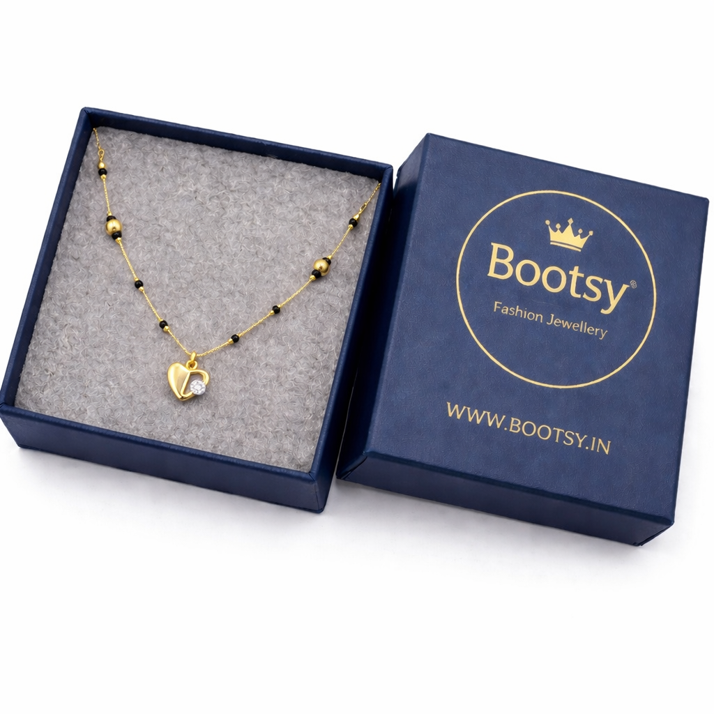 Elegant gold mangalsutra in luxury box