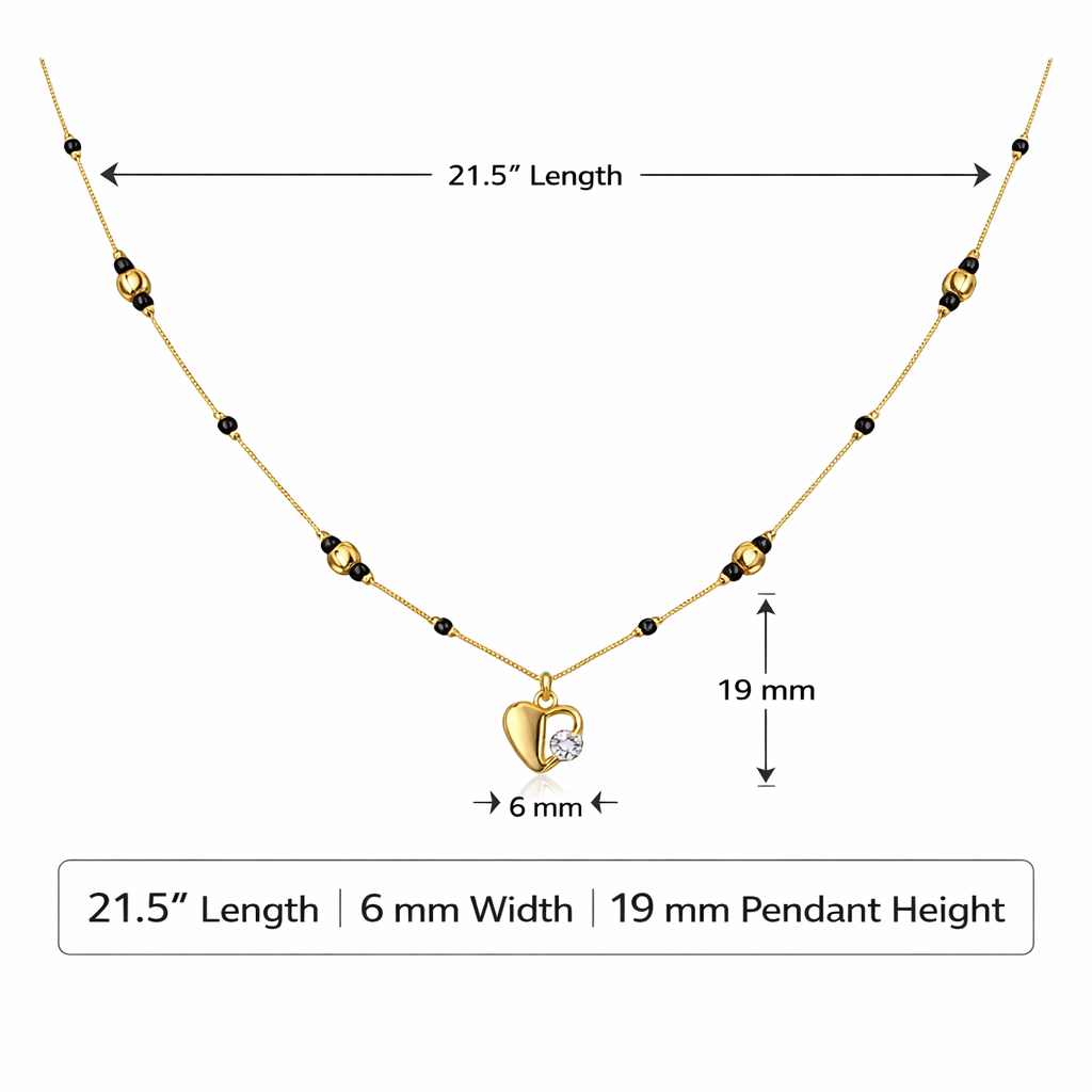 Elegant gold mangalsutra with heart pendant
