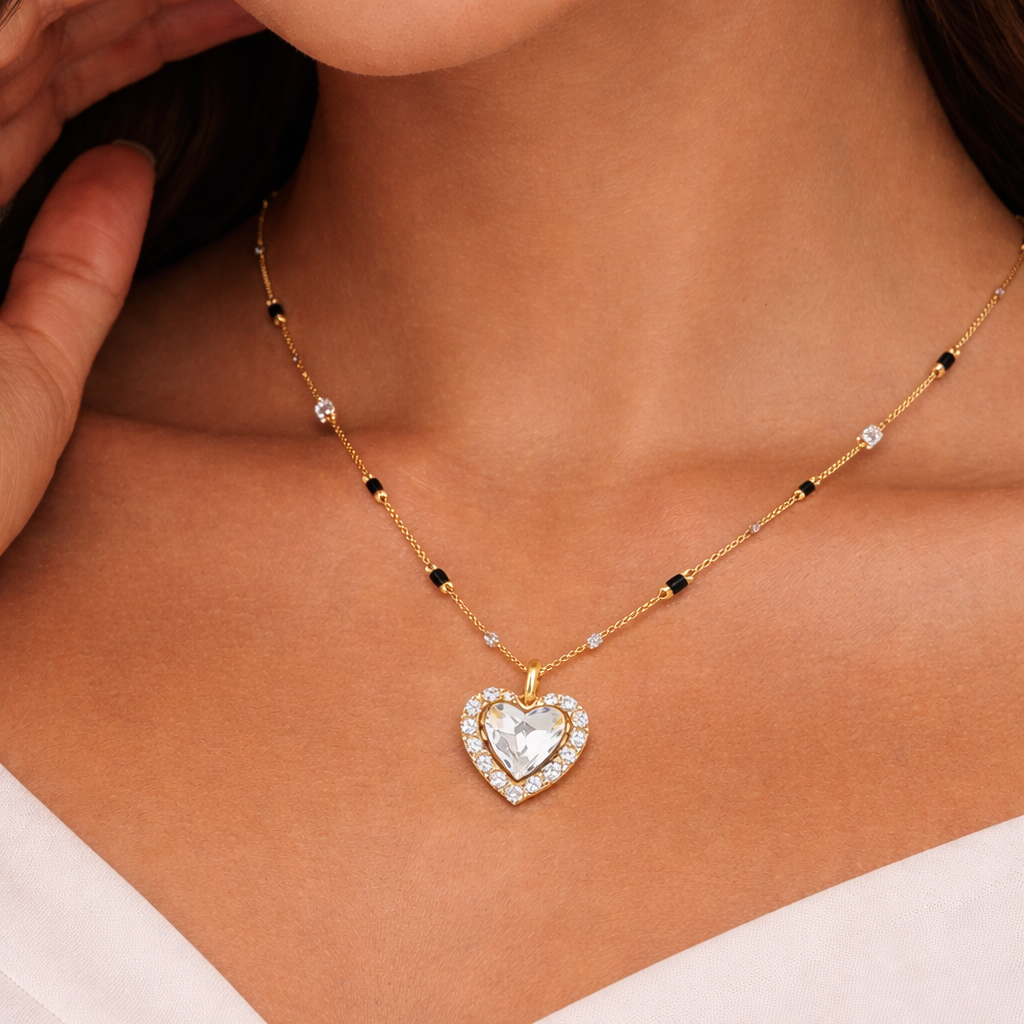 Elegant heart necklace and soft beauty