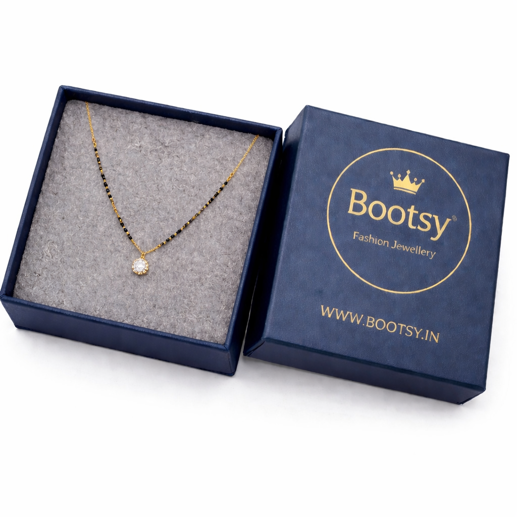 Elegant mangalsutra in velvet box