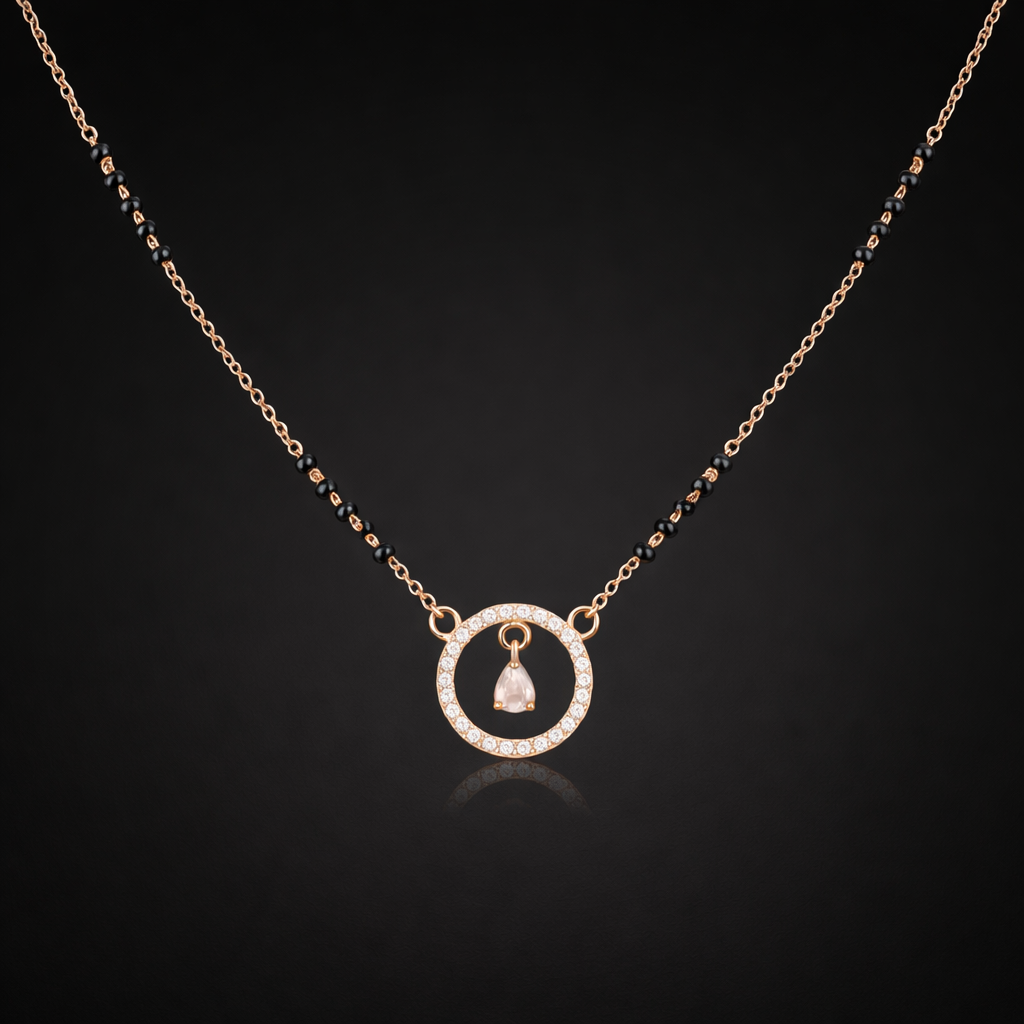Elegant rose gold necklace with pink gem