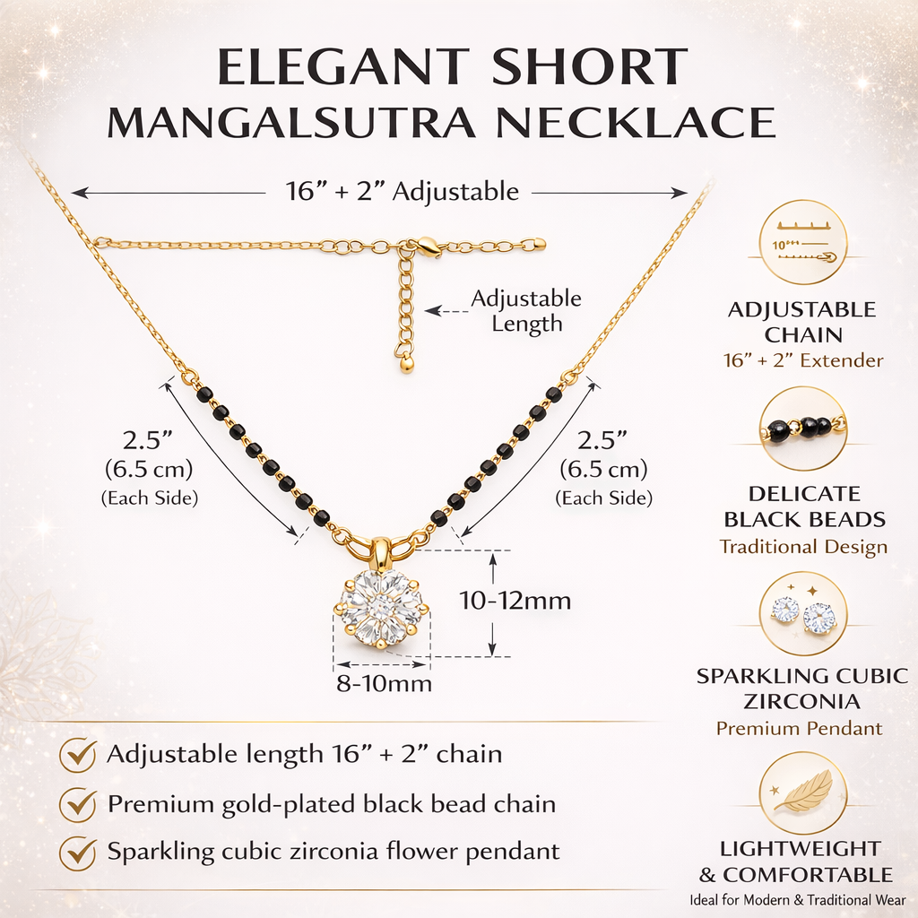 Elegant short mangalsutra necklace features (1)