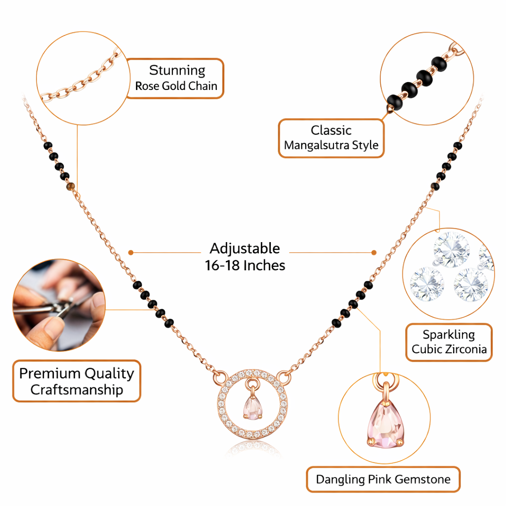 Rose Gold Mangalsutra Necklace Rose Gold Mangalsutra Necklace